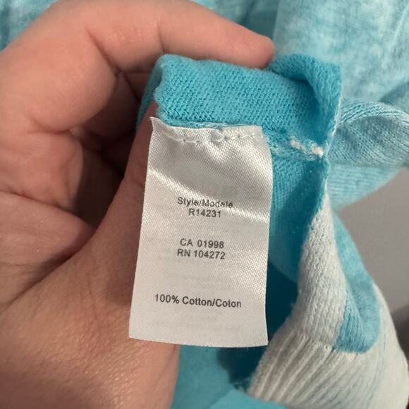 Inspired Style Blue & White Tank Top Sleeveless Women's Size Small 100% Cotton - Picture 3 of 5